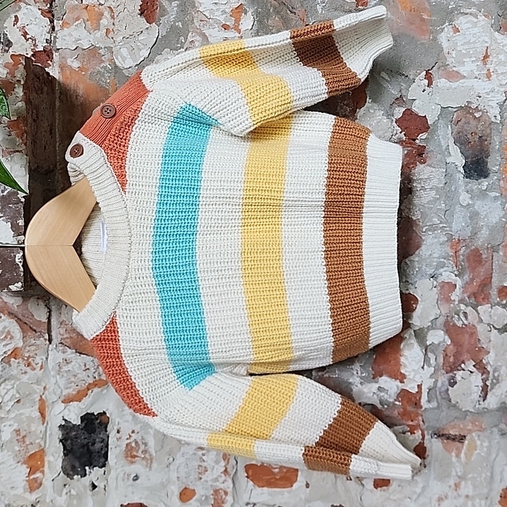 Indigo Striped Cotton Sweater 18-24 M
